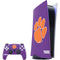 Clemson University Tiger Print Purple PlayStation PS5 Skins
