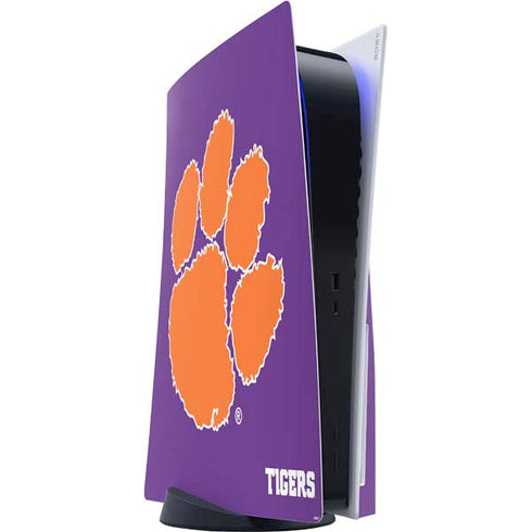 Clemson University Tiger Print Purple PlayStation PS5 Skins