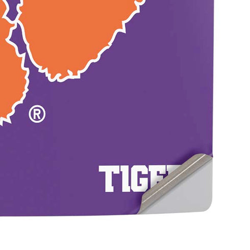 Clemson University Tiger Print Purple PS5 Pro Disk Console Skin