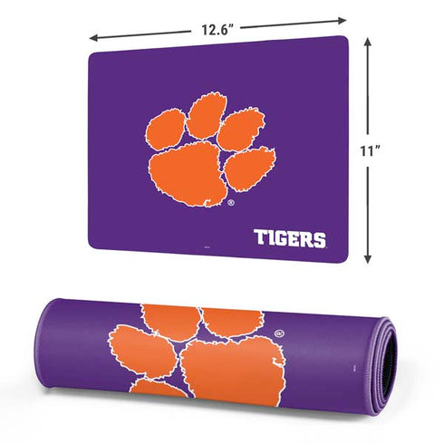 Clemson University Tiger Print Purple Gaming Mouse Pad