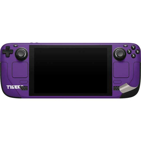 Clemson University Tiger Print Purple Steam Deck Handheld Gaming Computer Skin