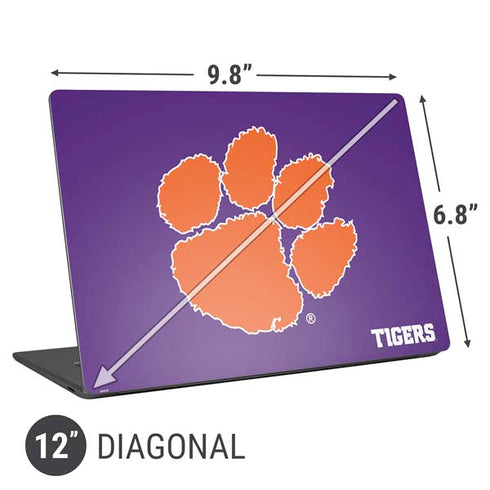 Clemson University Tiger Print Purple Universal Laptop 12in (9.8 x 6.8in) Skin