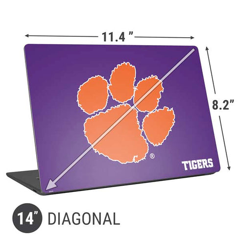 Clemson University Tiger Print Purple Universal Laptop 14in (11.4 x 8.2in) Skin
