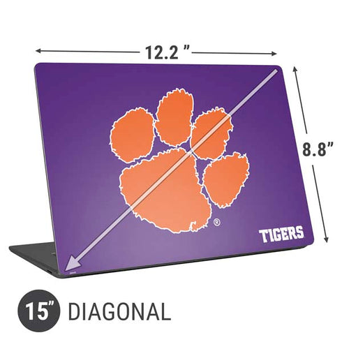 Clemson University Tiger Print Purple Universal Laptop 15in (12.2 x 8.8in) Skin