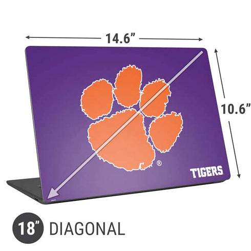 Clemson University Tiger Print Purple Universal Laptop 18in (14.6 x 10.6in) Skin