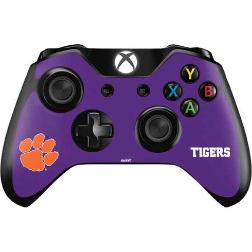 Clemson University Tiger Print Purple Xbox One Skins