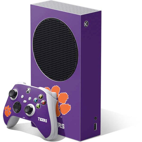 Clemson University Tiger Print Purple Xbox Series S Skins
