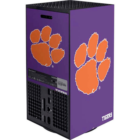 Clemson University Tiger Print Purple Xbox Series X Bundle Skin