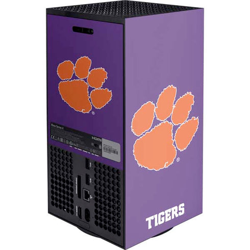 Clemson University Tiger Print Purple XBox Series X Digital Edition Console Skin
