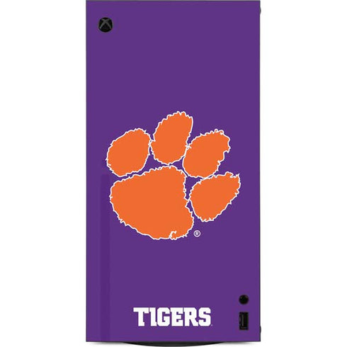 Clemson University Tiger Print Purple XBox Series X Digital Edition Console Skin