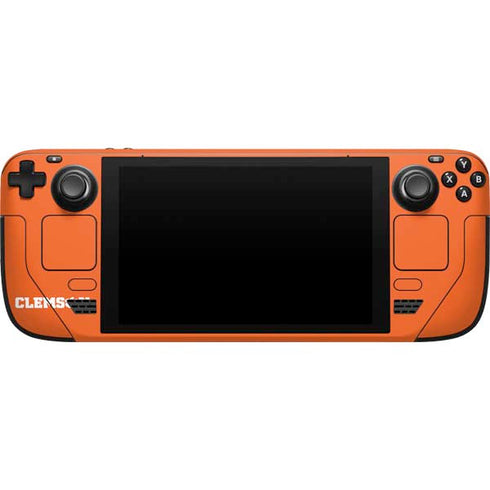 Clemson University Tiger Print Steam Deck Handheld Gaming Computer Skin