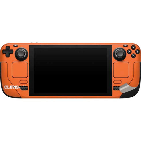 Clemson University Tiger Print Steam Deck Handheld Gaming Computer Skin