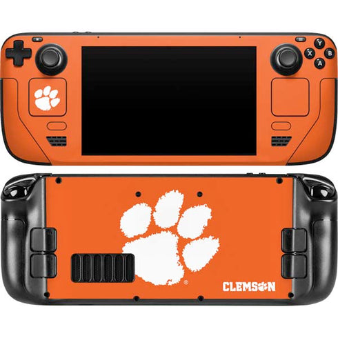Clemson University Tiger Print Steam Deck Handheld Gaming Computer Skin