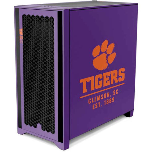 Clemson University Tigers Est 1889 Corsair 4000D Tempered Glass Mid-Tower ATX Case Skin