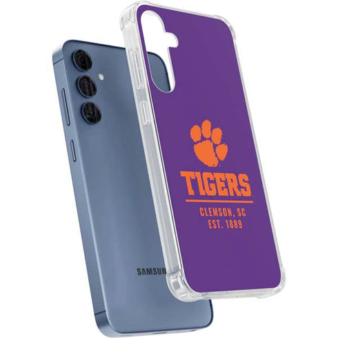 Clemson University Tigers Est 1889 Galaxy A55 5G Clear Case