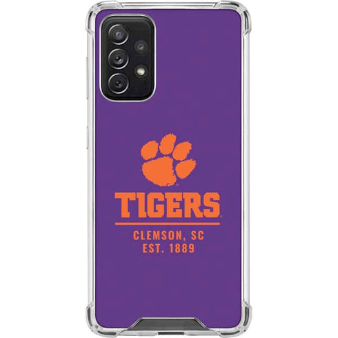 Clemson University Tigers Est 1889 Galaxy A72 5G Clear Case