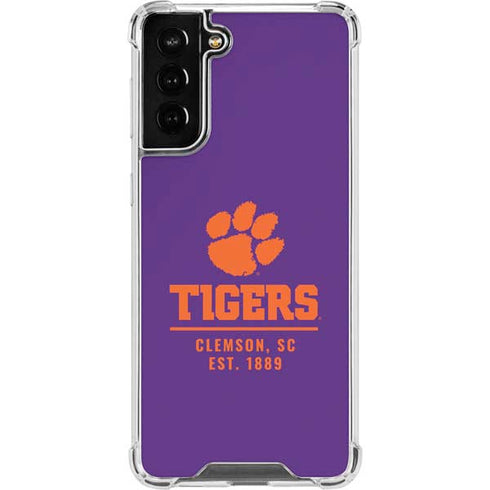 Clemson University Tigers Est 1889 Galaxy S21 FE Clear Case