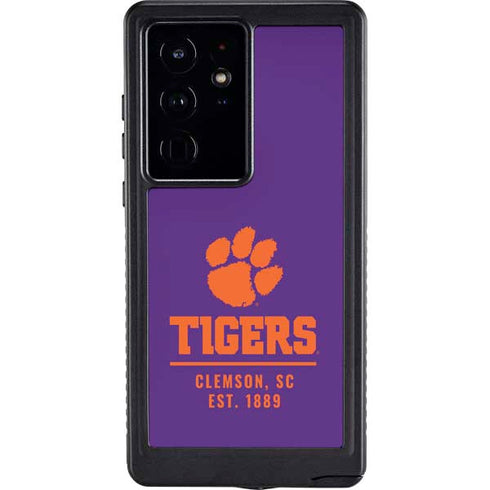 Clemson University Tigers Est 1889 Galaxy S24 Ultra Waterproof Case