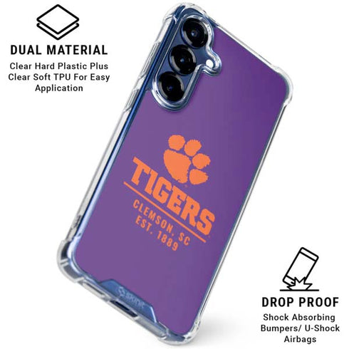 Clemson University Tigers Est 1889 Galaxy S25 Clear Case