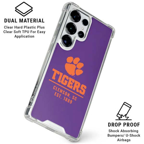 Clemson University Tigers Est 1889 Galaxy S25 Ultra Clear Case