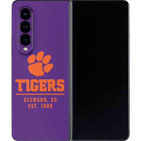 Clemson University Tigers Est 1889 Galaxy Z Fold4 5G Skin