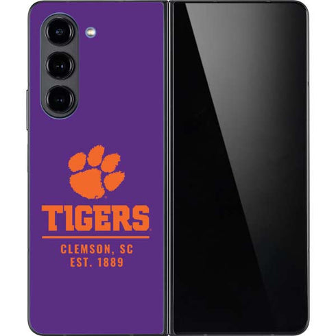 Clemson University Tigers Est 1889 Galaxy Z Fold5 5G Skin