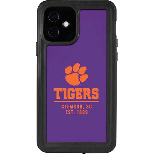 Clemson University Tigers Est 1889 iPhone 12 Waterproof Case