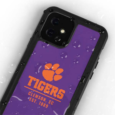 Clemson University Tigers Est 1889 iPhone 12 Waterproof Case