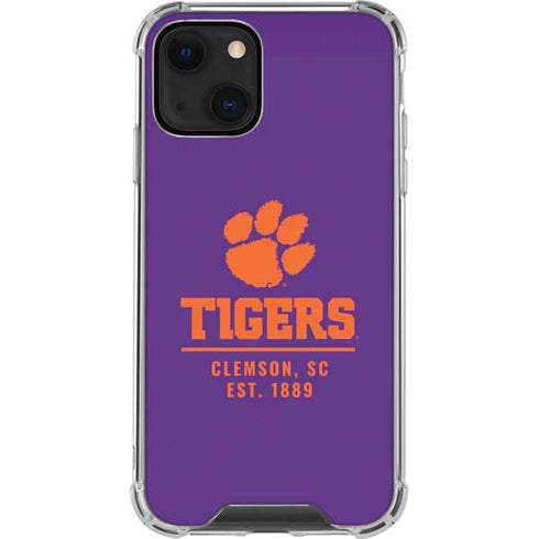 Clemson University Tigers Est 1889 iPhone 14 Plus Clear Case