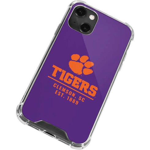 Clemson University Tigers Est 1889 iPhone 14 Plus Clear Case