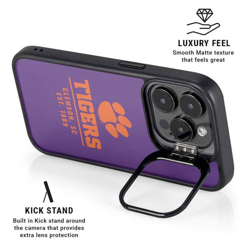 Clemson University Tigers Est 1889 iPhone 14 Pro Kickstand Case