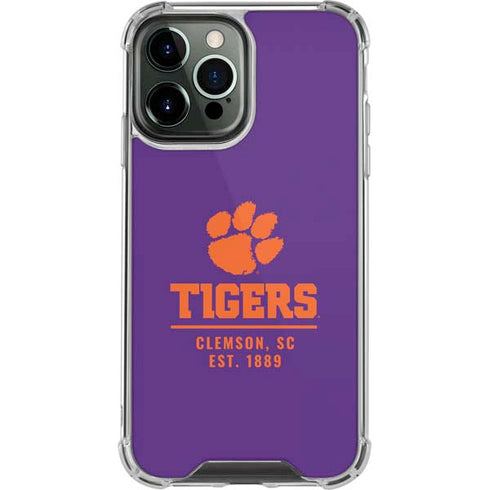 Clemson University Tigers Est 1889 iPhone 14 Pro Max Clear Case