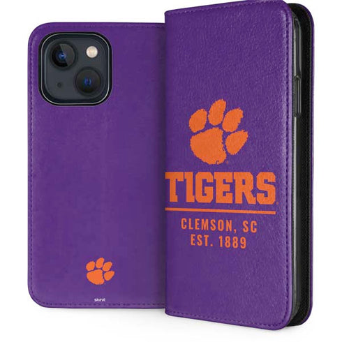 Clemson University Tigers Est 1889 iPhone 15 Folio Case