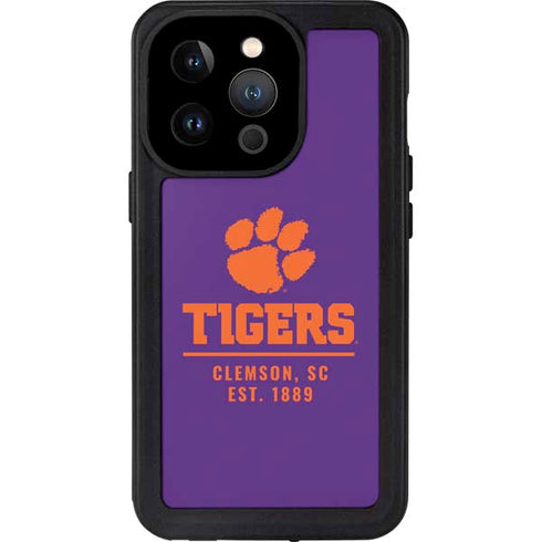 Clemson University Tigers Est 1889 iPhone 15 Pro Waterproof Case
