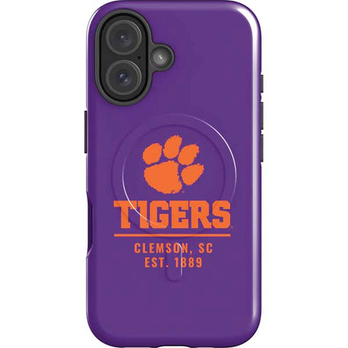 Clemson University Tigers Est 1889 iPhone 16 Magsafe Impact Case