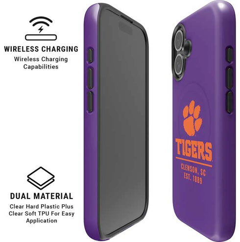 Clemson University Tigers Est 1889 iPhone 16 Magsafe Impact Case