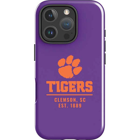 Clemson University Tigers Est 1889 iPhone 16 Pro Impact Case