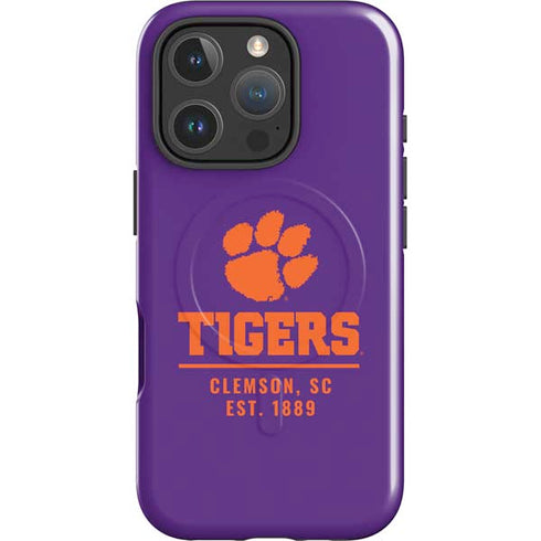 Clemson University Tigers Est 1889 iPhone 16 Pro Magsafe Impact Case