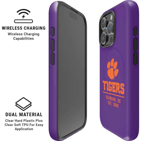 Clemson University Tigers Est 1889 iPhone 16 Pro Magsafe Impact Case