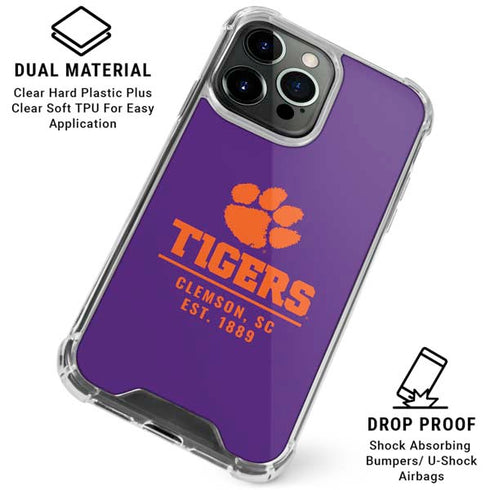 Clemson University Tigers Est 1889 iPhone 16 Pro Max Clear Case
