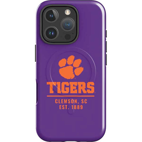 Clemson University Tigers Est 1889 iPhone 16 Pro Max Magsafe Impact Case