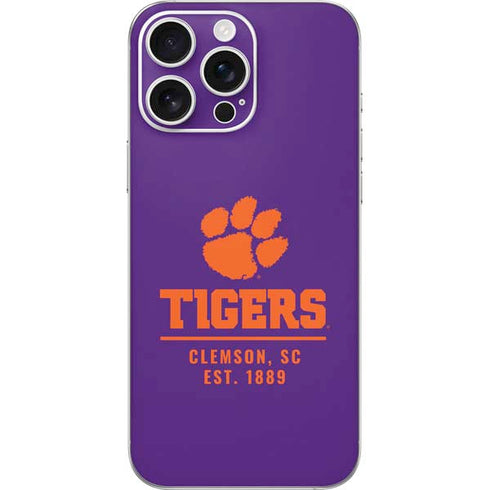 Clemson University Tigers Est 1889 iPhone 16 Pro Max Skin