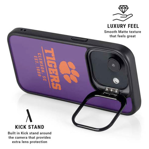 Clemson University Tigers Est 1889 iPhone 16e Kickstand Case