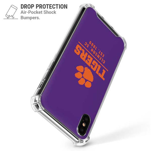 Clemson University Tigers Est 1889 iPhone X/XS Clear Case