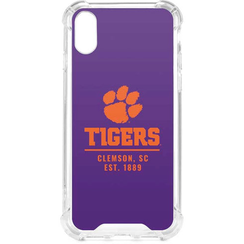 Clemson University Tigers Est 1889 iPhone XS Clear Case