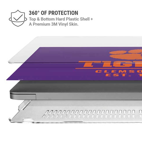 Clemson University Tigers Est 1889 MacBook Pro 14in (2021-24) Case plus Skin