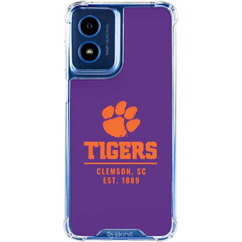 Clemson University Tigers Est 1889 Moto G 5G (2024) Clear Case