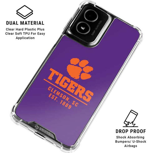 Clemson University Tigers Est 1889 Moto G Power 5G (2024) Clear Case