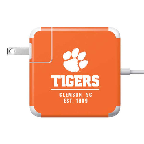 Clemson University Tigers Est 1889 Orange 85W Power Adapter (15 and 17 inch MacBook Pro Charger) Skin