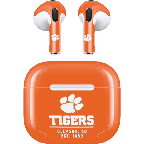 Clemson University Tigers Est 1889 Orange Apple AirPods (3rd Gen 2021) Skin